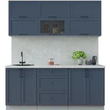Готовая кухня Интерлиния Тренд 1.9Б (индиго/индиго/опал светлый)