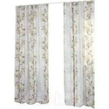 Комплект штор Delfa СШД-050 Flowers/20 (160x250, бежевые цветы)