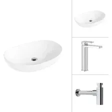 Умывальник Lauter 21502 + Cascade 21СК0655C с сифоном 21635CH (хром)