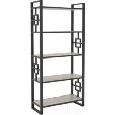 Стеллаж Hype Mebel Квадро 80x170 (черный/древесина белая)