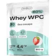 Протеин сывороточный (концентрат) Healthys Whey Wpc (900г, клубника)