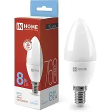 Лампа INhome LED-Свеча-VC 8Вт 230В Е14 6500К 760Лм / 4690612024806