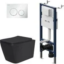 Унитаз подвесной Lauter Magdeburg 21103EC + I012709 + PrimeFit L I090101 (черный матовый с кнопкой с