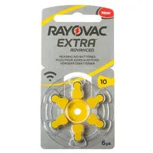 Слуховая батарейка RAYOVAC Extra  10(PR70) Zinc-Air 1,45V Bl.6 (60 батареек)