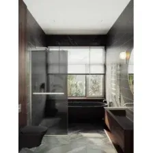 Душевая стенка MaybahGlass 69x195 / MGD-724-5у (графитовое матовое стекло/хром матовый)