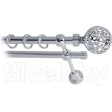 Карниз для штор Lm Decor Ажур 095 2р гладкий 25/16мм (хром, 4м)