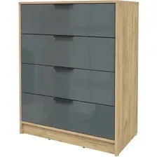 Комод Интерлиния Концепт КТ-К80 Глосс (дуб золотой/асфальт глянец)