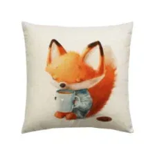 Подушка декоративная MATEX Fluffy. Рыжик и кофеек / 61-649 (белый/голубой/лососевый)
