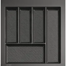 Лоток для столовых приборов AQ TRAY в ящик шириной 500 (450*490 обрезной), графит