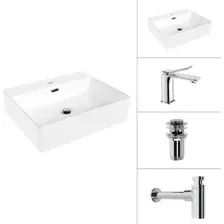 Умывальник Lauter 21478 + Allure 21C618С + сифон 21635CH + донный клапан 21190CH (хром)