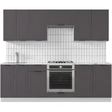 Готовая кухня Mio Tesoro Корнелия Ода-плюс 2.4 (графит/мрамор итальянский)