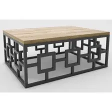Журнальный столик Hype Mebel Лок 75x100 (черный/дуб галифакс натуральный)