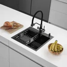 Кухонная мойка ARFEKA ECO AR мойка 500500, коландер, дозатор BLACK