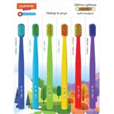 Набор зубных щеток Daswerk Medium Soft / 608214 (6шт)