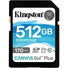 Карта памяти Kingston Canvas Go! Plus SDXC 512GB SDG3/512GB