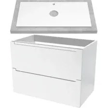 ЗОВ Тумба для ванной Дион 70 со столешницей D70LWP0M9003MKV5-T695C2 (белый матовый)