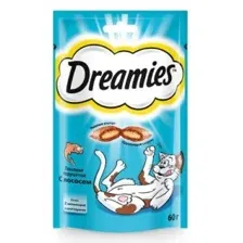Лакомство Dreamies для взрослых кошек с лососем, 60 г