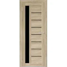 Межкомнатная дверь Юни Бона 12 (ч) 60x200 (дуб сонома/черное стекло)