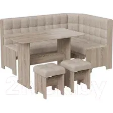 Обеденная группа ТриЯ Флорида (дуб сонома трюфель/микровелюр Wellmart Dark Beige)