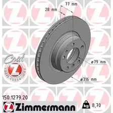 Тормозной диск ZIMMERMANN 150.1279.20 вентилируемый , передняя ось