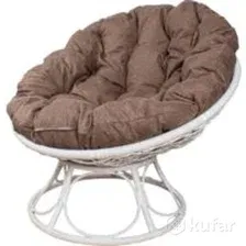 Садовое кресло M-Group Папасан Home / 12860105 (белый ротанг/какао подушка)