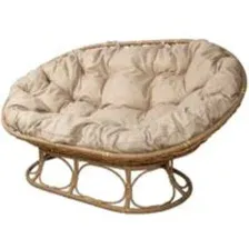 Диван садовый M-Group Мамасан Home / 12880501 (бежевый ротанг/лен подушка)
