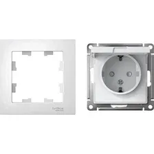 Розетка Systeme Electric AtlasDesign ATN000146 + ATN000101 (белый/белый)