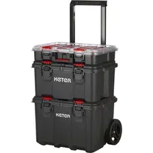 Ящик для инструментов Keter StackNRoll Mobile Cart 251493 (черный/красный)