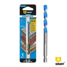 Сверло победитовое GRAFF 5х45х90 мм., в блистере арт. 68545