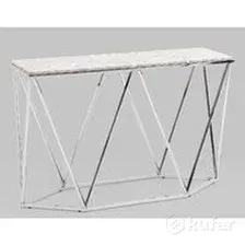 Консольный стол Stool Group Авалон 122x41 (серый мрамор/сталь серебро)