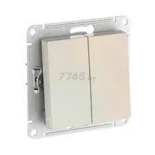 Выключатель двухклавишный скрытый SYSTEME (SCHNEIDER) ELECTRIC AtlasDesign жемчуг (ATN000451S)