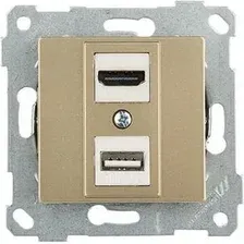 Розетка Mutlusan Rita HDMI + USB Type-A 2200-459-0185 (золото доре)