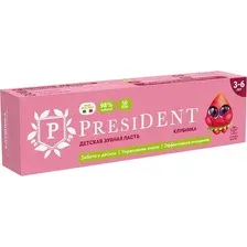 Зубная паста PresiDent Детская Клубника 3-6 лет (50г)