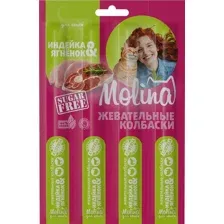 Лакомство для кошек Molina Жевательные колбаски для кошек из индейки и ягненка 20 г