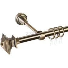 Карниз для штор АС ФОРОС Prime D16Г + наконечники Верди (3м, антик)