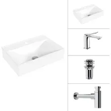Умывальник Lauter 21855 + Allure 21C618С + сифон 21635CH + донный клапан 21190CH (хром)
