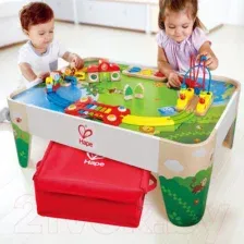 Развивающая игра Hape Ж/д с коробкой для хранения E3823-HP
