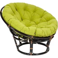 Кресло садовое Tetchair Papasan 23/01 W с подушкой 125 (античный черно-коричневый/флок олива 23)