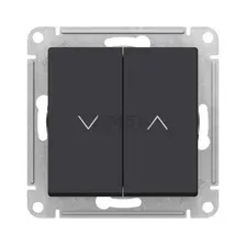 Выключатель двухклавишный для управления жалюзи скрытый SYSTEME (SCHNEIDER) ELECTRIC AtlasDesign карбон (ATN001019)