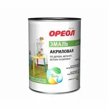 Эмаль Ореол акриловая матовая (белый, 0.9 кг)
