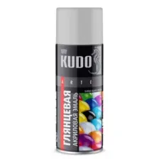 KU-A7035 KUDO Эмаль универсальная акриловая RAL 7035 светло-серая высокоглянцевая 520 мл KUDO KU-A7035