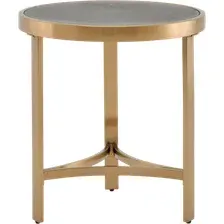 Журнальный столик Stool Group Адриана 50x50 / EET-223-BRCG-BNSG (серая керамика/сталь шампань)