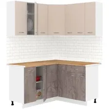 Готовая кухня Кортекс-мебель Корнелия Лира 1.5x1.4 (капучино/оникс/дуб бунратти)