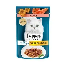 Влажный корм для кошек ГУРМЭ Перл Желе Де-Люкс лосось пауч 75 г (7613038129006)
