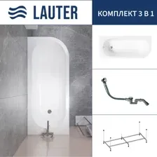 Ванна акриловая Lauter Monaco 170x72.5 / 2113170L (с каркасом и сифоном 21Y32000 хром)