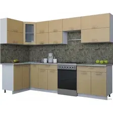 Готовая кухня Интерлиния Мила Gloss 60-12x30 (капучино глянец)