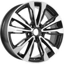 Литой диск KDW KD1830 18x7" 5x114.3мм DIA 67.1мм ET 45мм (Black Front Polished)