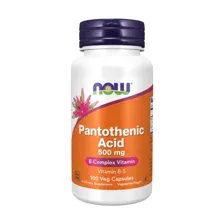 Пантотеновая кислота B5 "Pantothenic Acid 500mg, NOW" 100 капсул