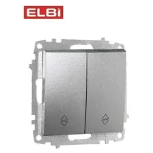 Выключатель 2-кл проходной, серебро, EL-BI Zena-Vega 609-011000-211