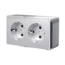 Розетка 2-я с з/к о/у Gallant (серебряный) Werkel W5072106